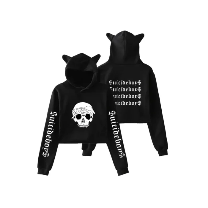 $uicideboy$ Merch Pullover Cat Cropped Women Hoodie